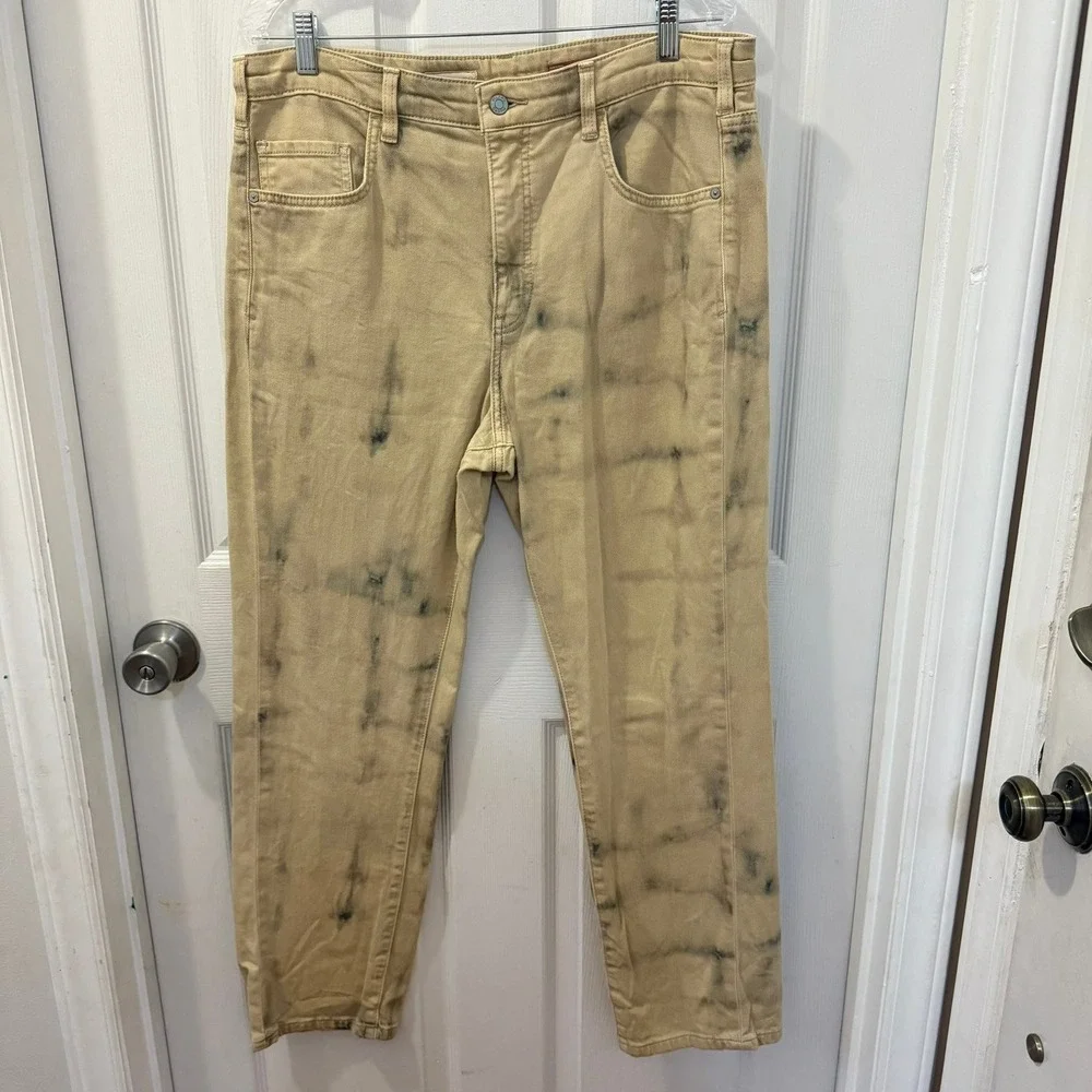 Pilcro Anthropology Women Size 31 TALL 'The Borrowed' Tan Boyfriend Jeans Grunge